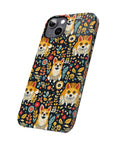 Corgi Rainbow Vine Dream Slim Phone Cases