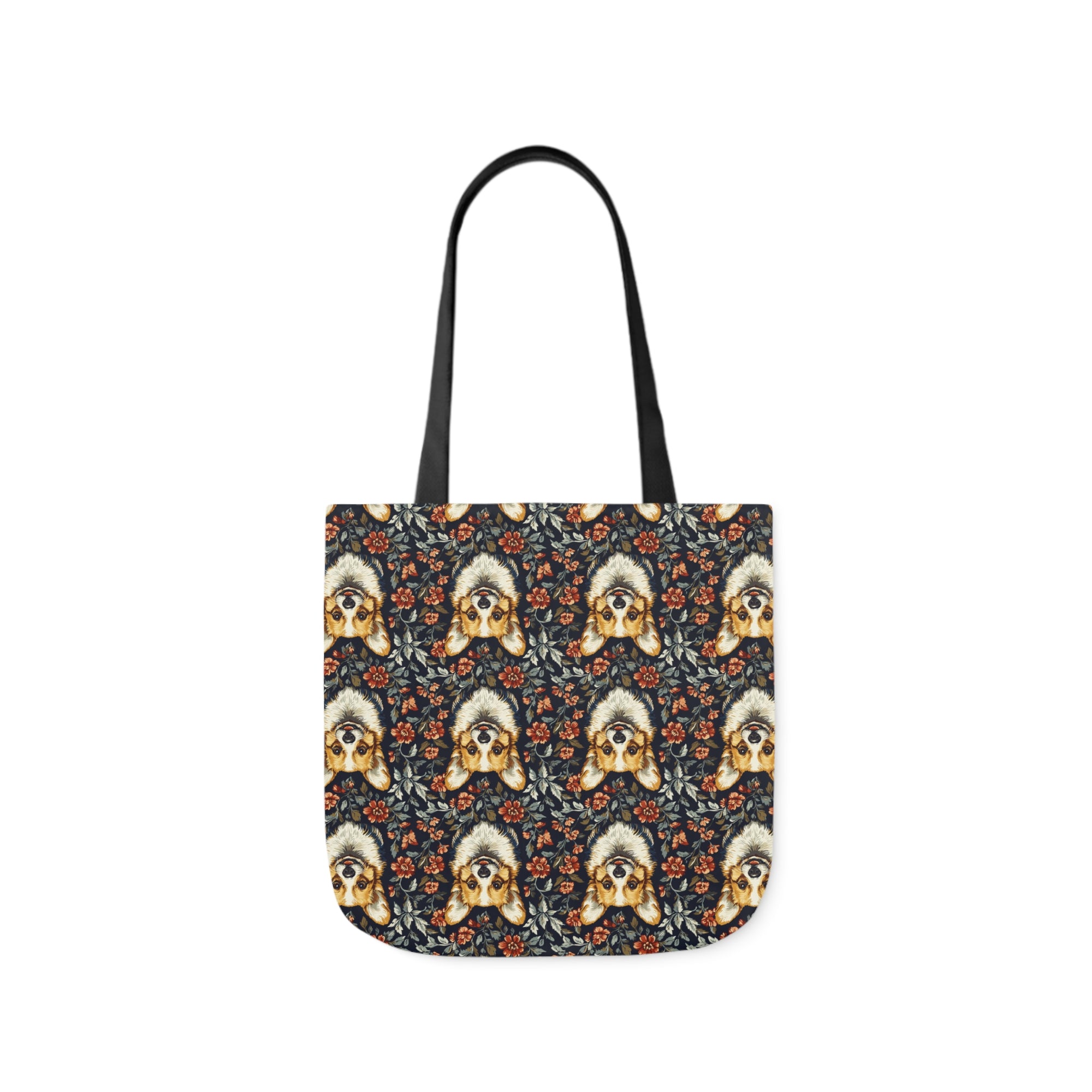 Floofy Corgi Blossom Blast Canvas Tote Bag