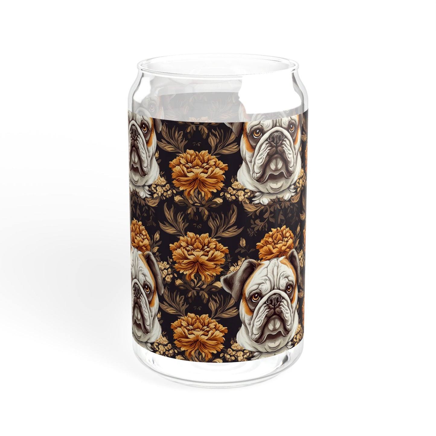 Bloomingly Bulldogistic Bouquet Sipper Glass