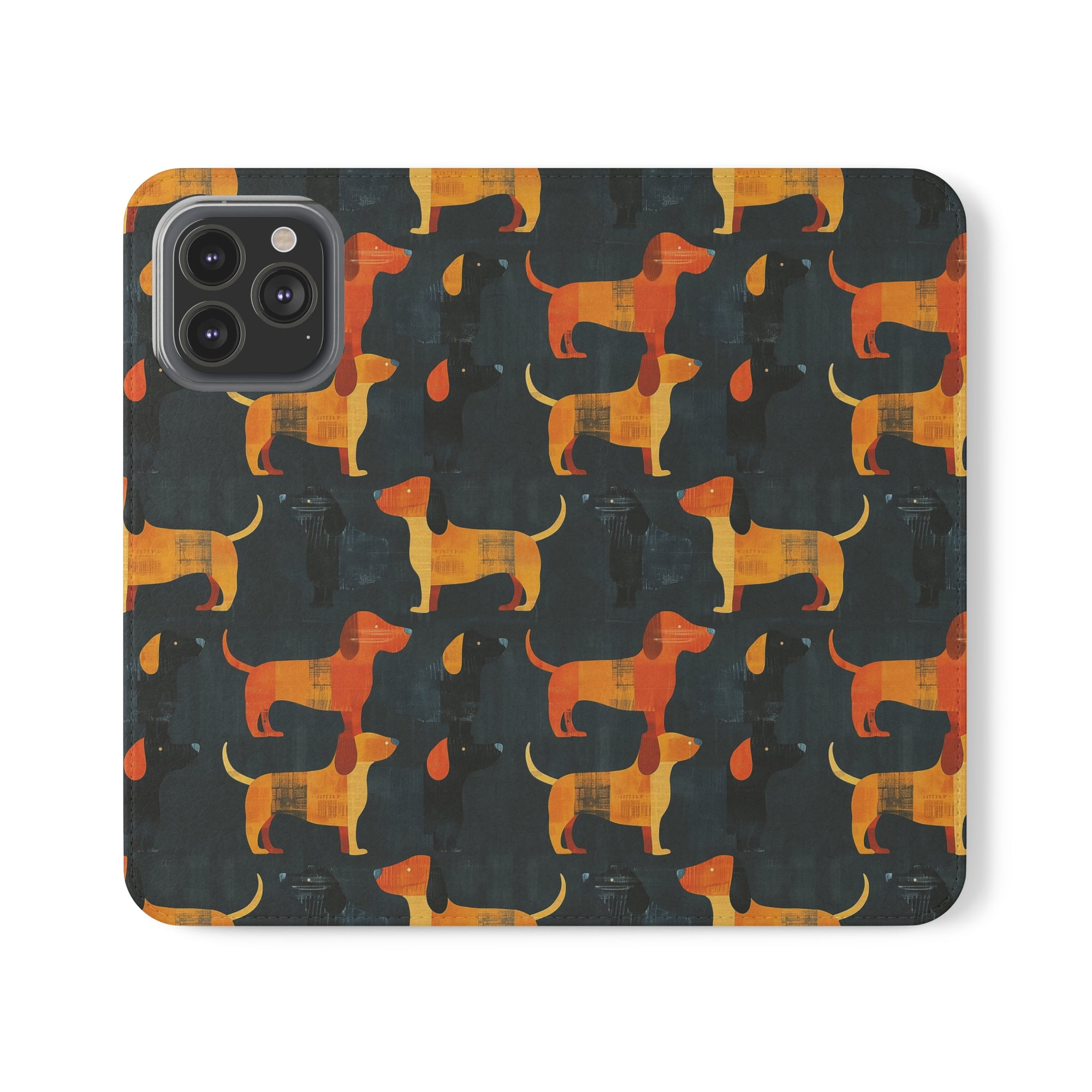 Dapper Dachshund Noir Glow Flip Cases