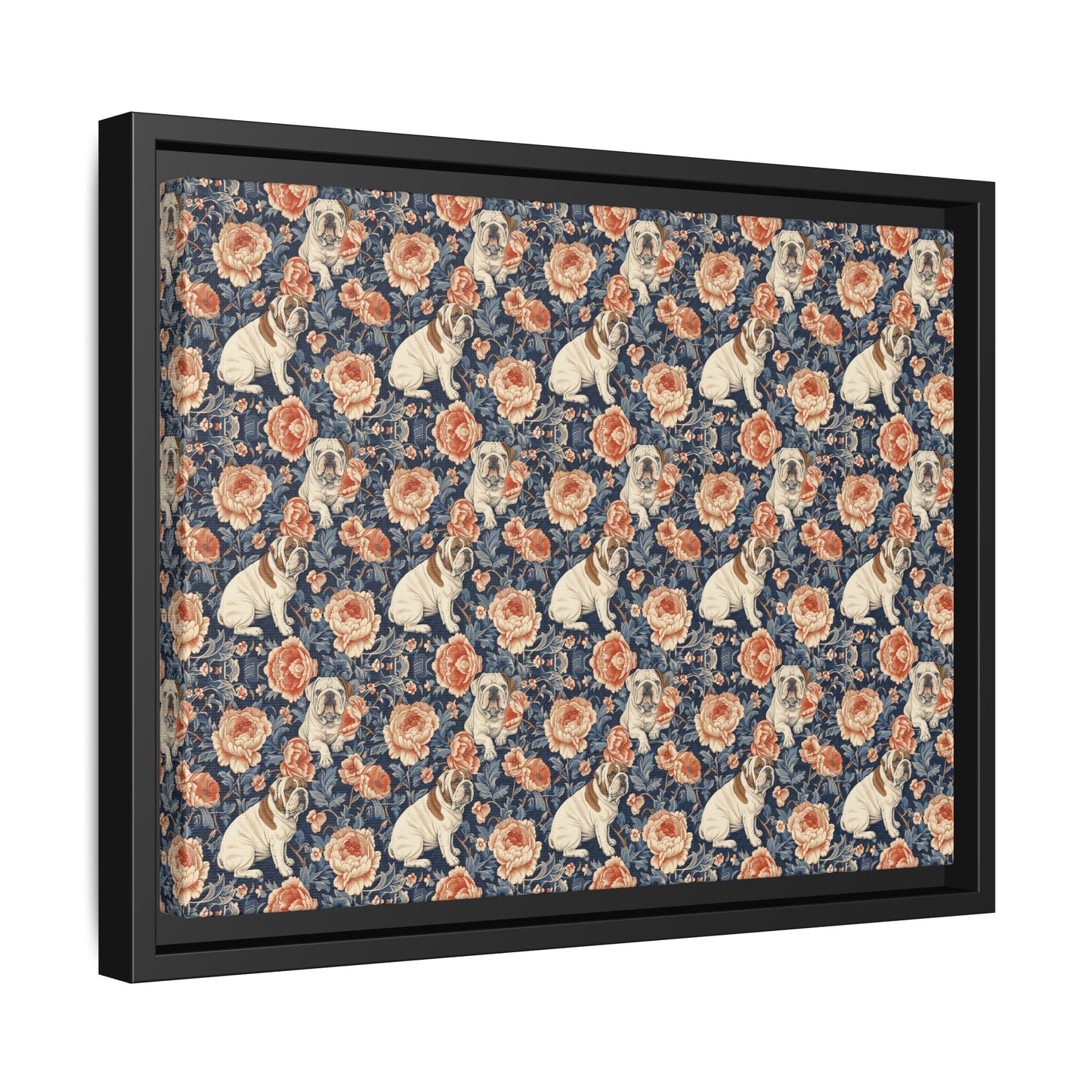 Blooming Bulldog Beauty Matte Canvas, Framed