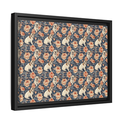 Blooming Bulldog Beauty Matte Canvas, Framed