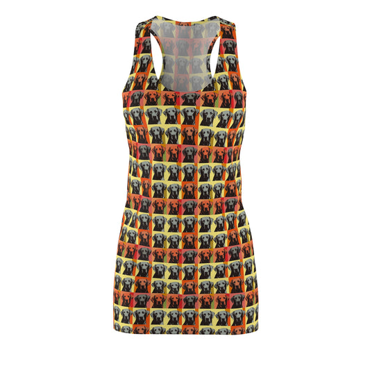 Whimsical Warhol Labrador Women's Racerback Dress