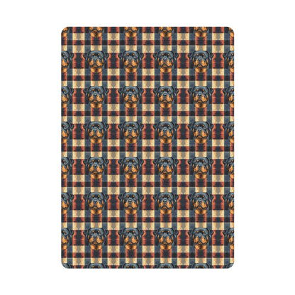 Pawsome Rottweiler Royalty Plaid Postcards