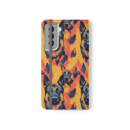 Impressionistic German Shepherds Flip Cases