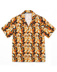 Golden Woof Abstract Glamour Men's Hawaiian Camp Shirt