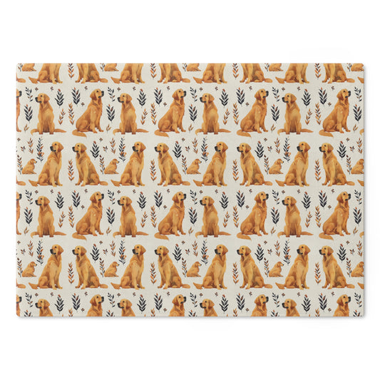 Golden Glamour Paws - Luxe Licks for Regal Retrievers Cutting Board