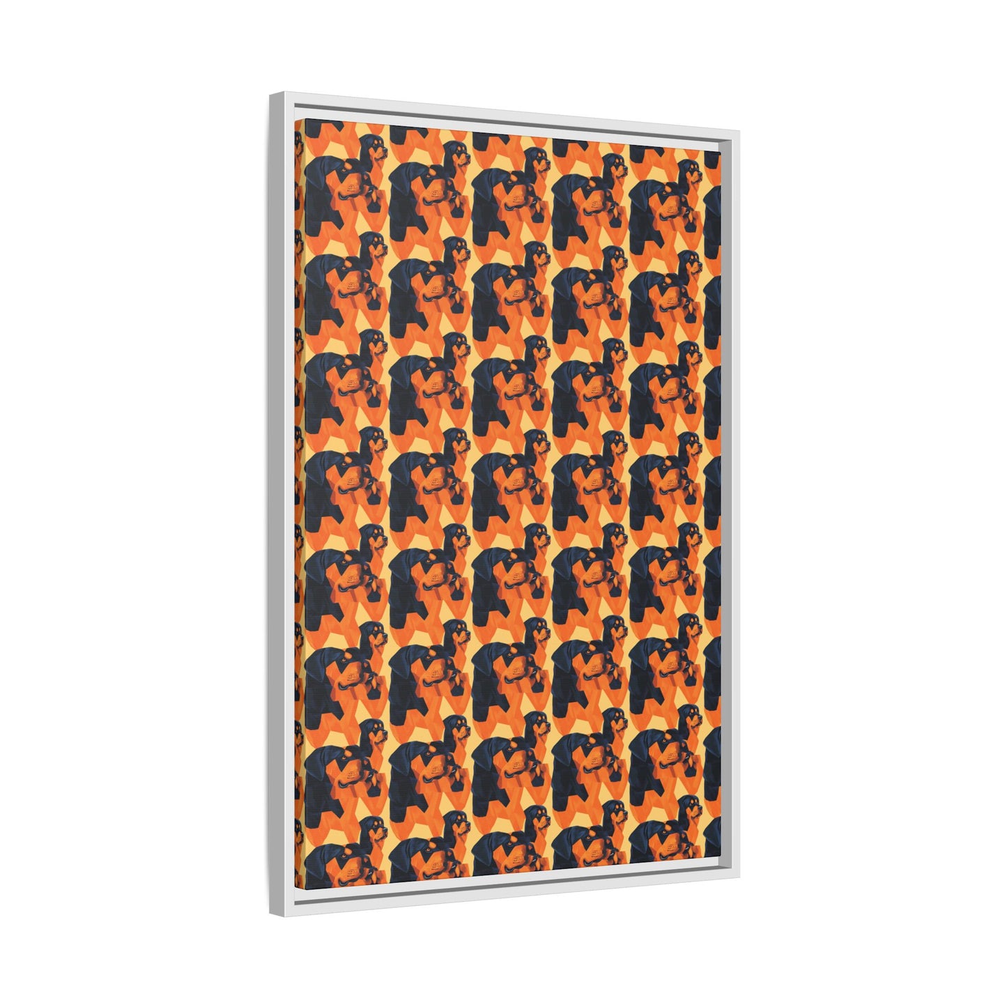 Rottweiler Chic Pawsitivity Matte Canvas, Framed