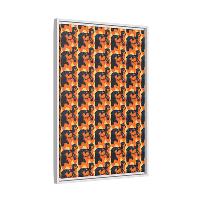 Rottweiler Chic Pawsitivity Matte Canvas, Framed