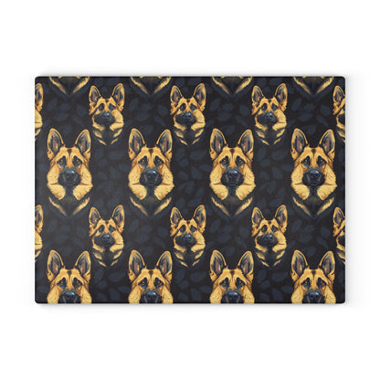 Majestic Hound Couture: German Shepherd LuxeBlend Glass Cutting Board