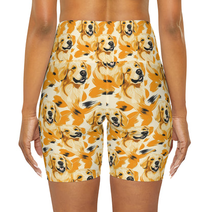 Golden Glitz 'n Glamour Woofwear High Waisted Yoga Shorts