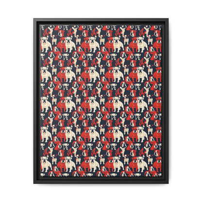 Bulldoggy Bliss Chomper Matte Canvas, Framed