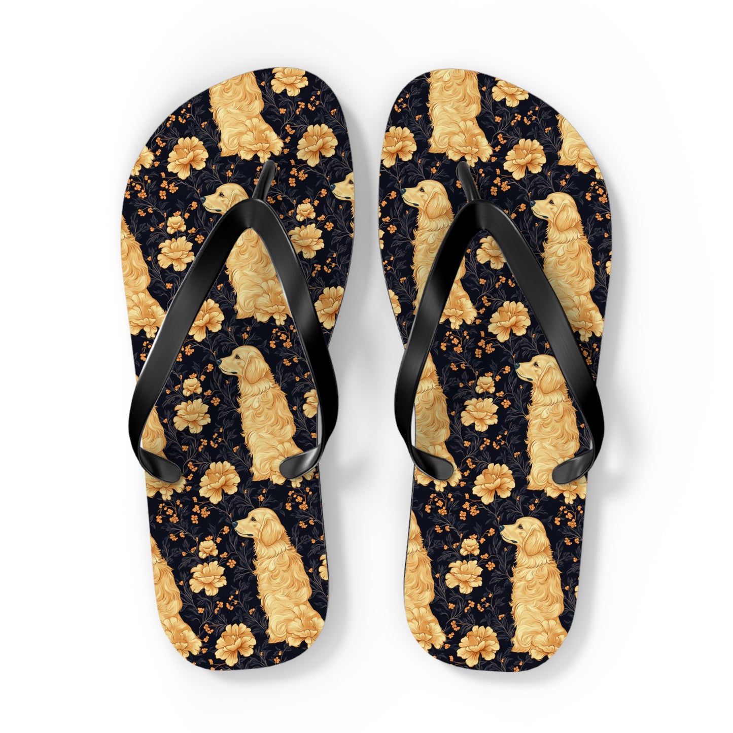 Golden Paws Floral Frenchie Flip Flops