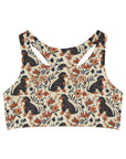 Blossoming Dachshunds Delight Seamless Sports Bra