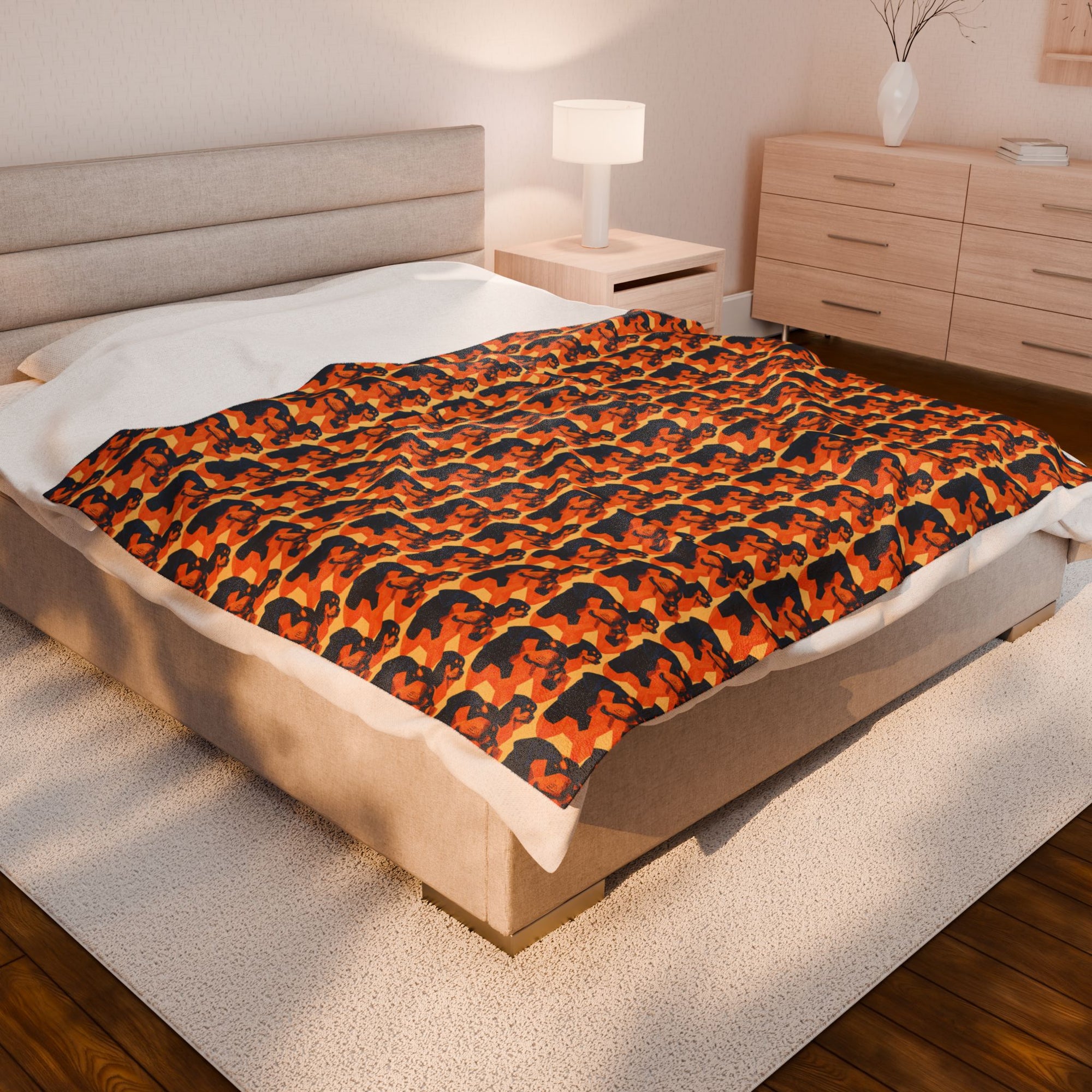 Rottweiler Chic Pawsitivity Velveteen Plush Blanket