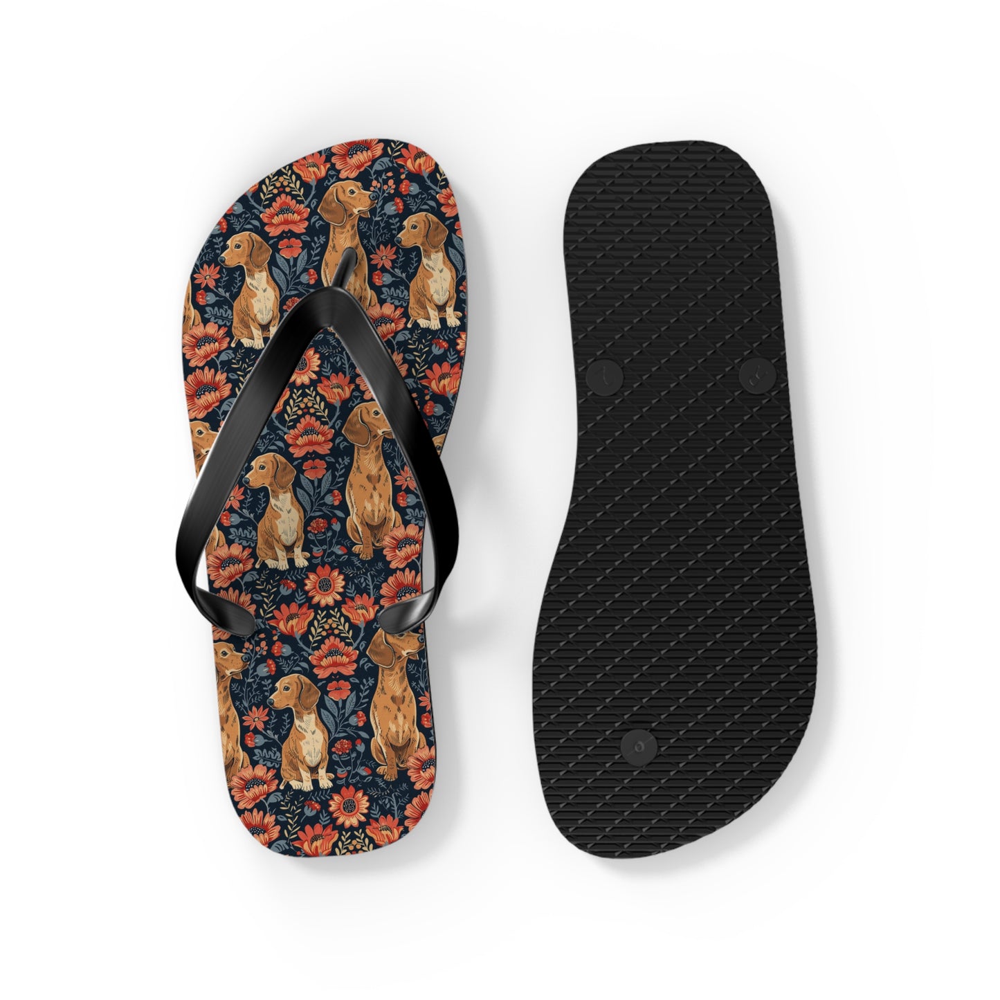 Floral Pawsome Dachsund Delight Flip Flops