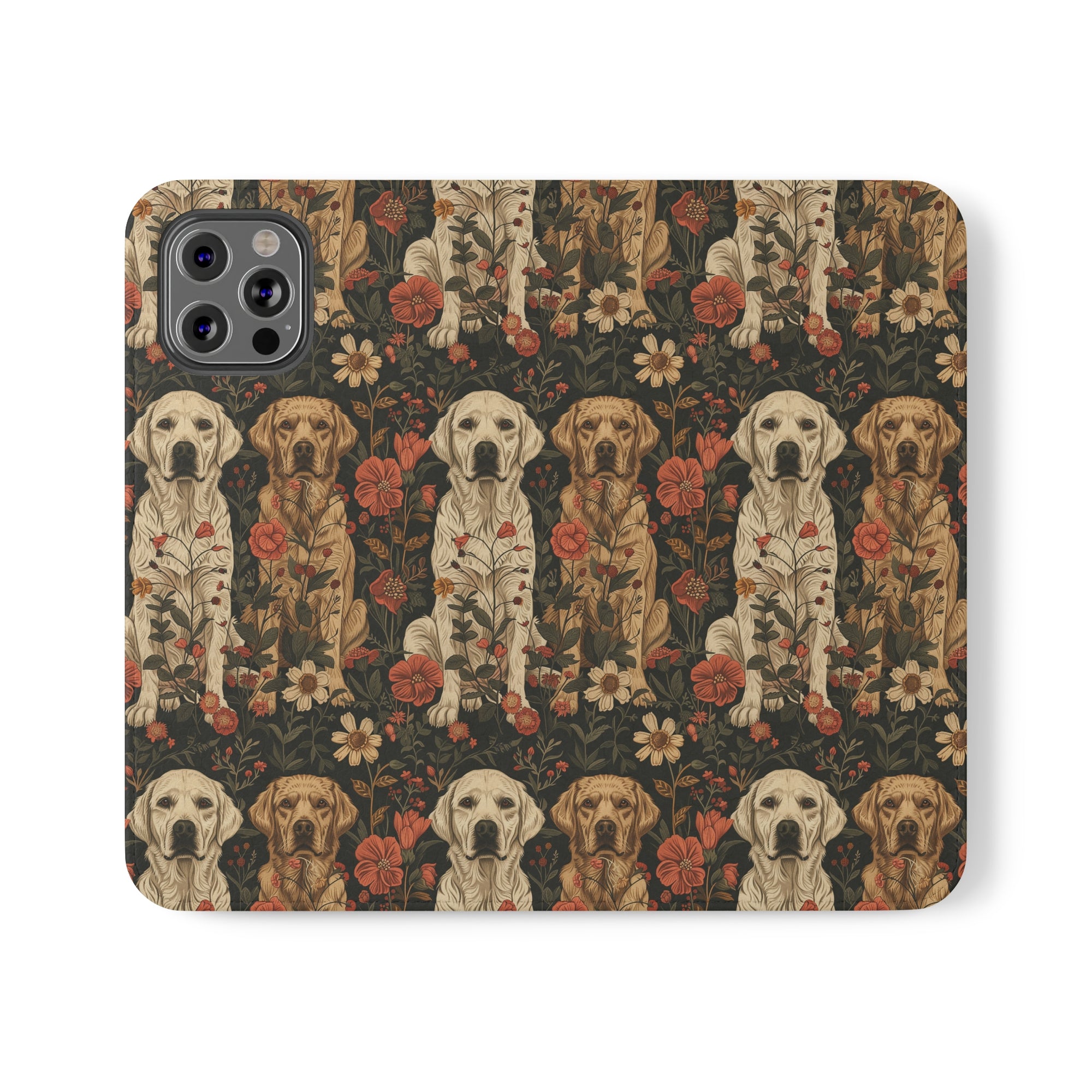 Blossoming Labradors Bouquet Flip Cases