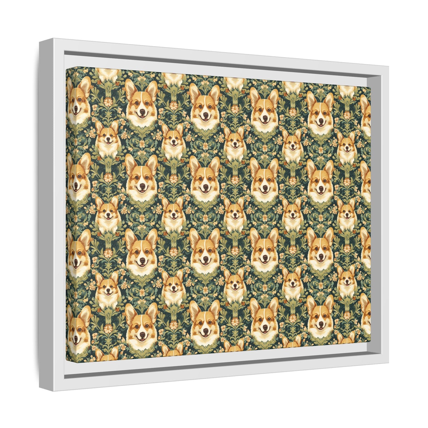 Corgi Charmz Matte Canvas, Framed