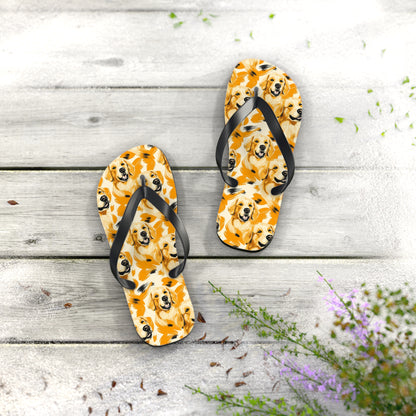 Golden Glitz 'n Glamour Woofwear Flip Flops