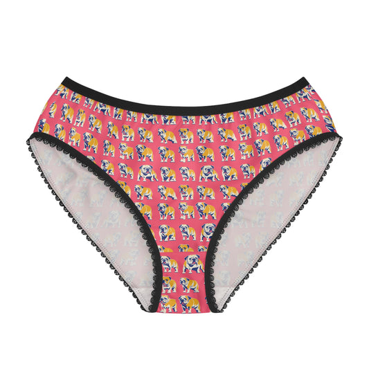 Bubblegum Glamour Bulldog Bouquet Women's Briefs