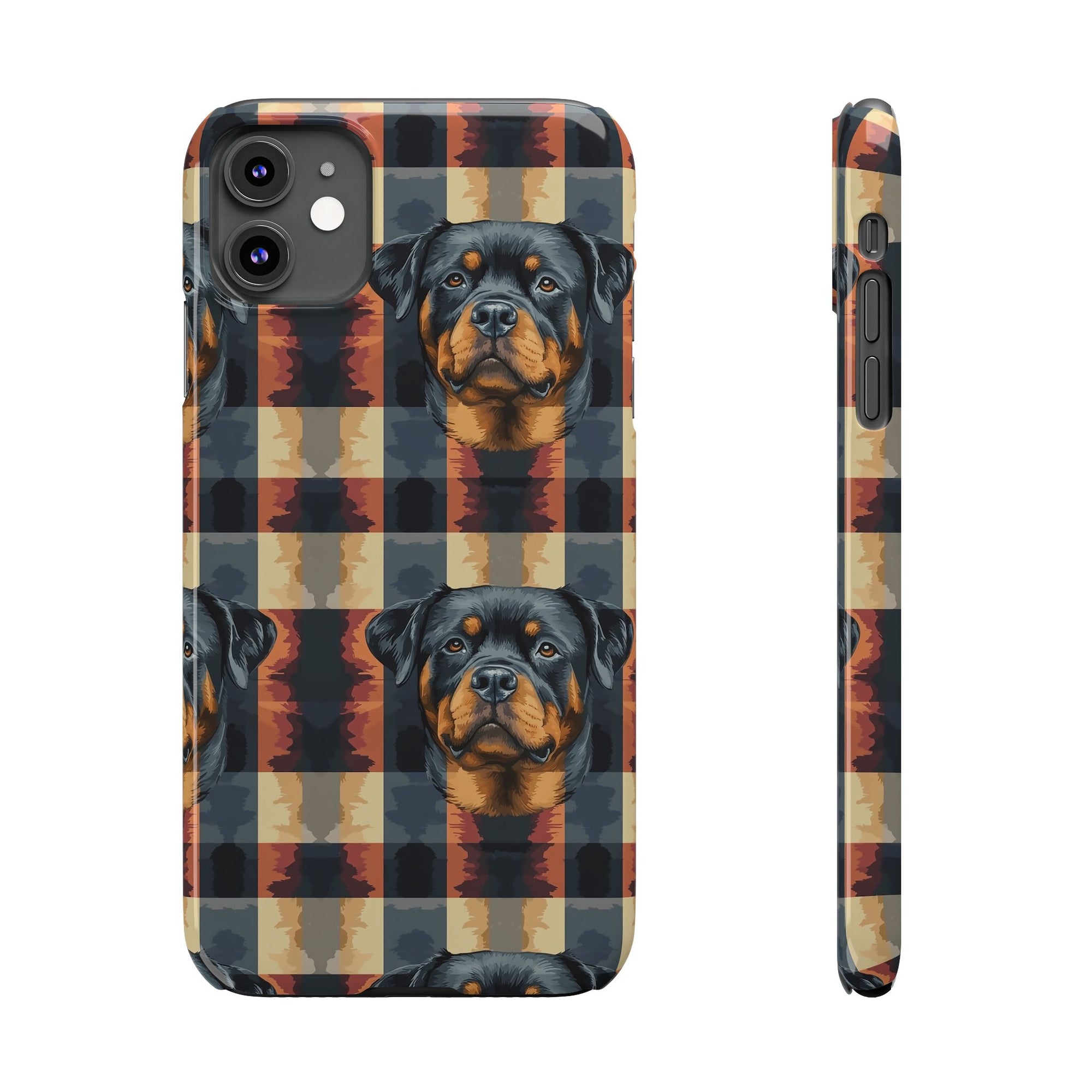 Pawsome Rottweiler Royalty Plaid Slim Phone Cases