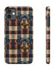 Pawsome Rottweiler Royalty Plaid Slim Phone Cases