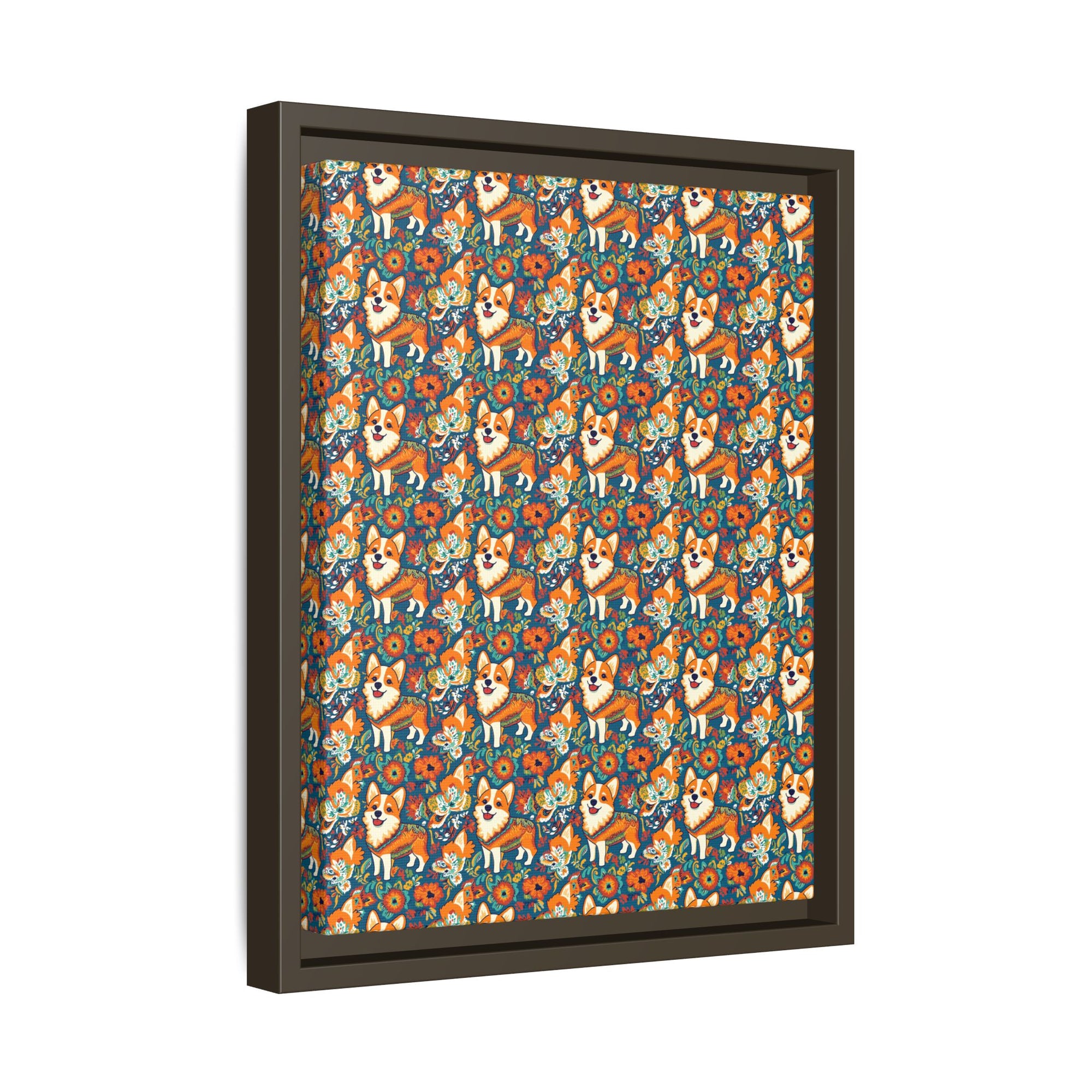 Corgi Carnival Couture Matte Canvas, Framed