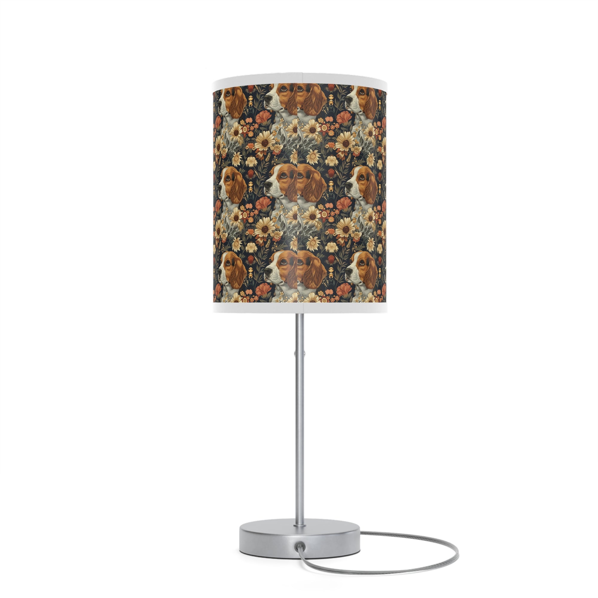 Beagle Blossoms Lamp on a Stand