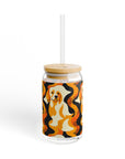 Golden Woof Abstract Glamour Sipper Glass