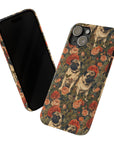 Blooming Pug Paradise Slim Phone Cases