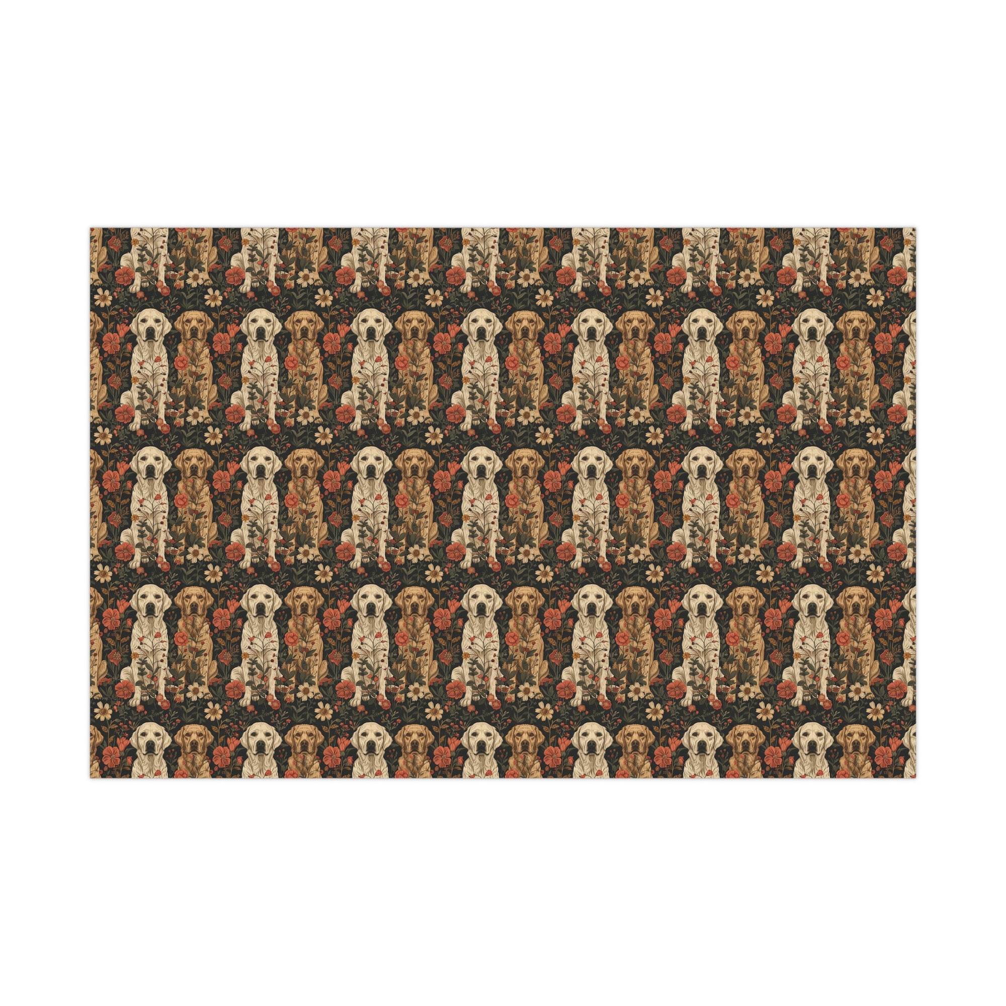 Blossoming Labradors Bouquet Gift Wrap Papers