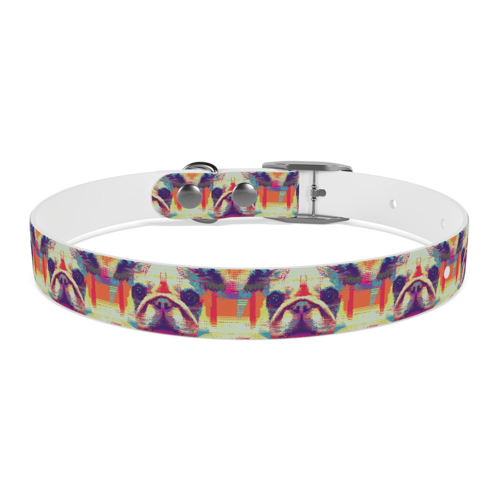 Glitchy Bulldog Blitz Dog Collar