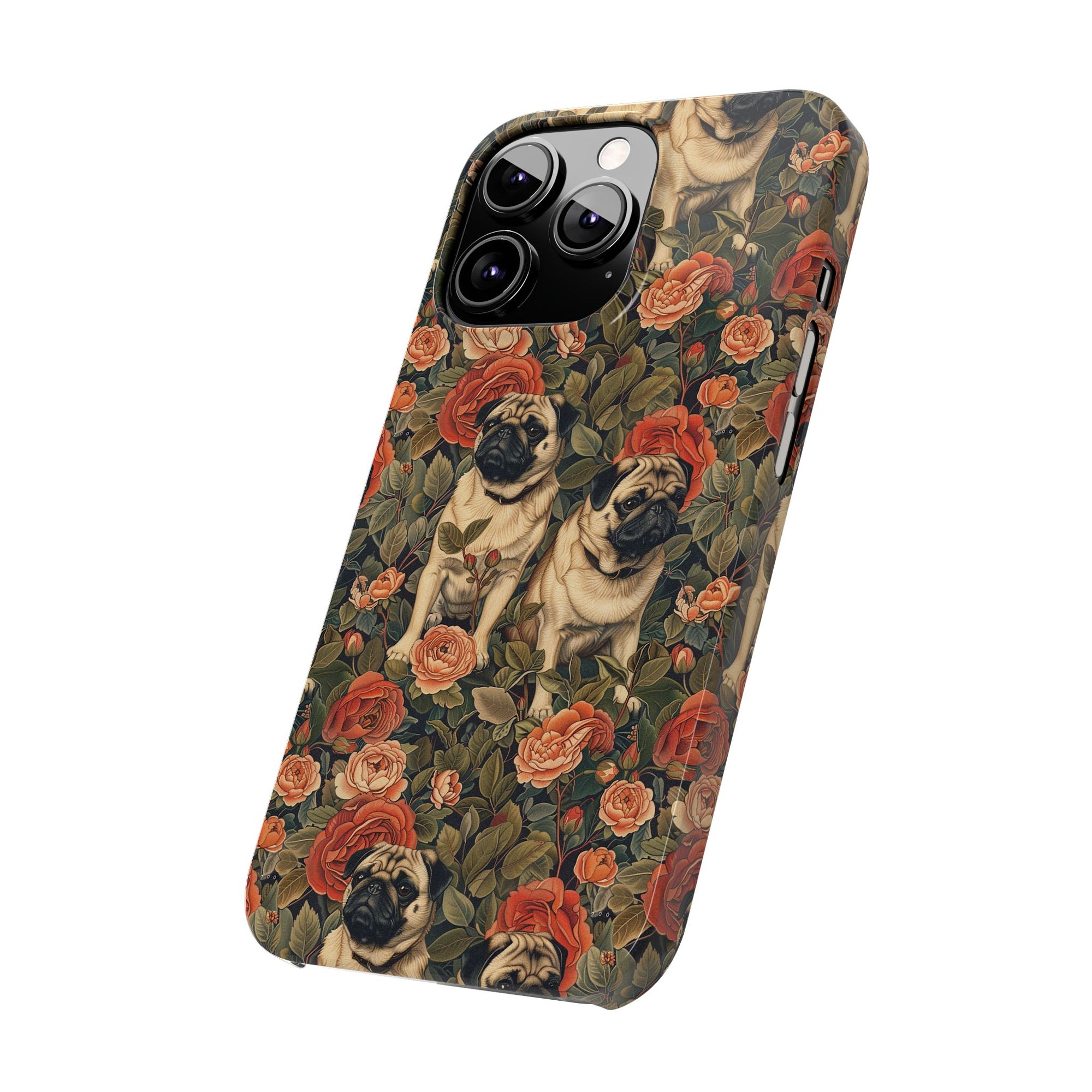 Blooming Pug Paradise Slim Phone Cases