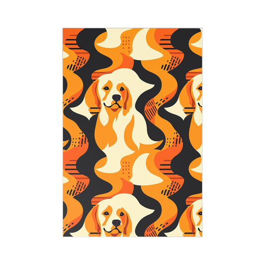 Golden Woof Abstract Glamour Postcards