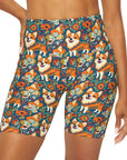 Corgi Carnival Couture High Waisted Yoga Shorts