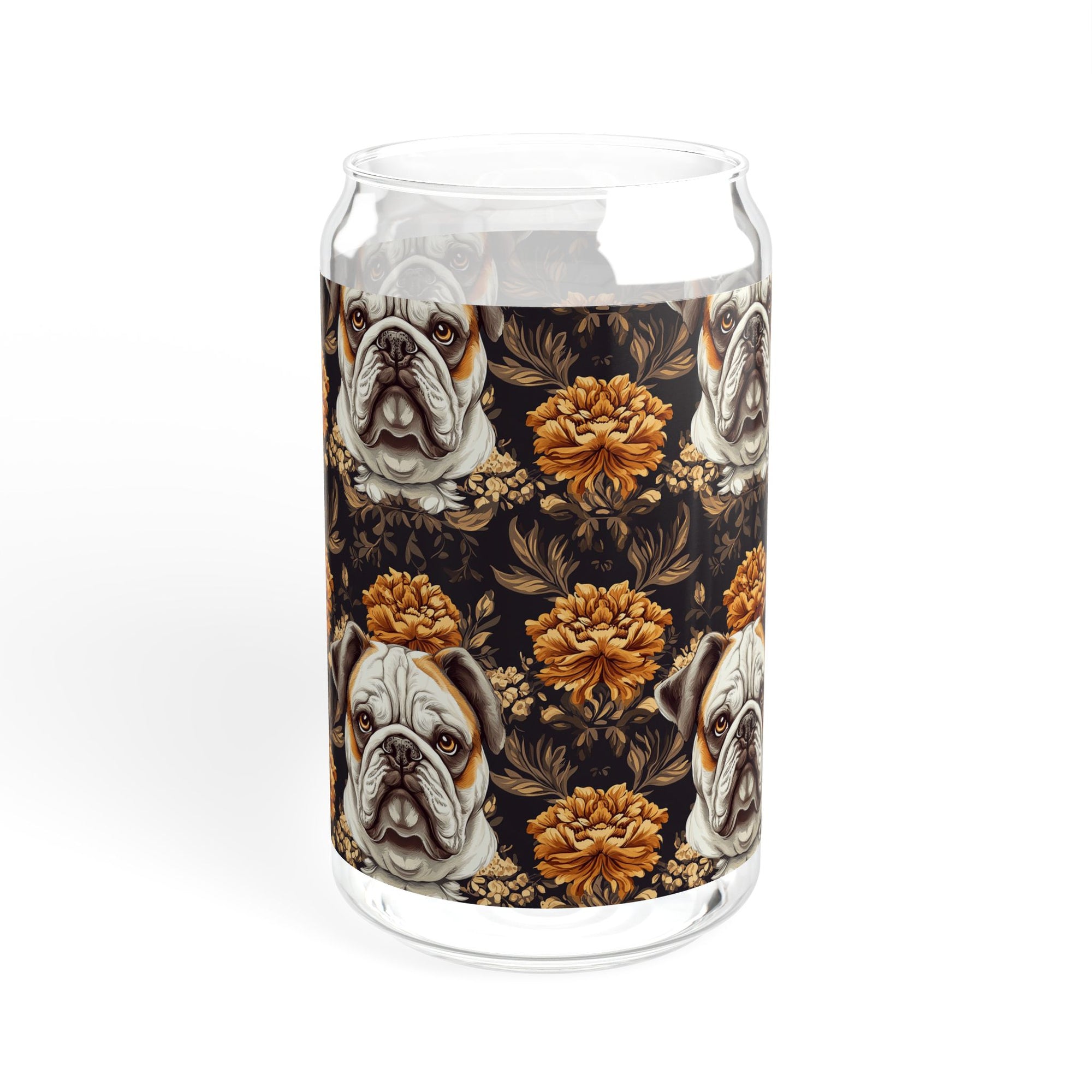 Bloomingly Bulldogistic Bouquet Sipper Glass