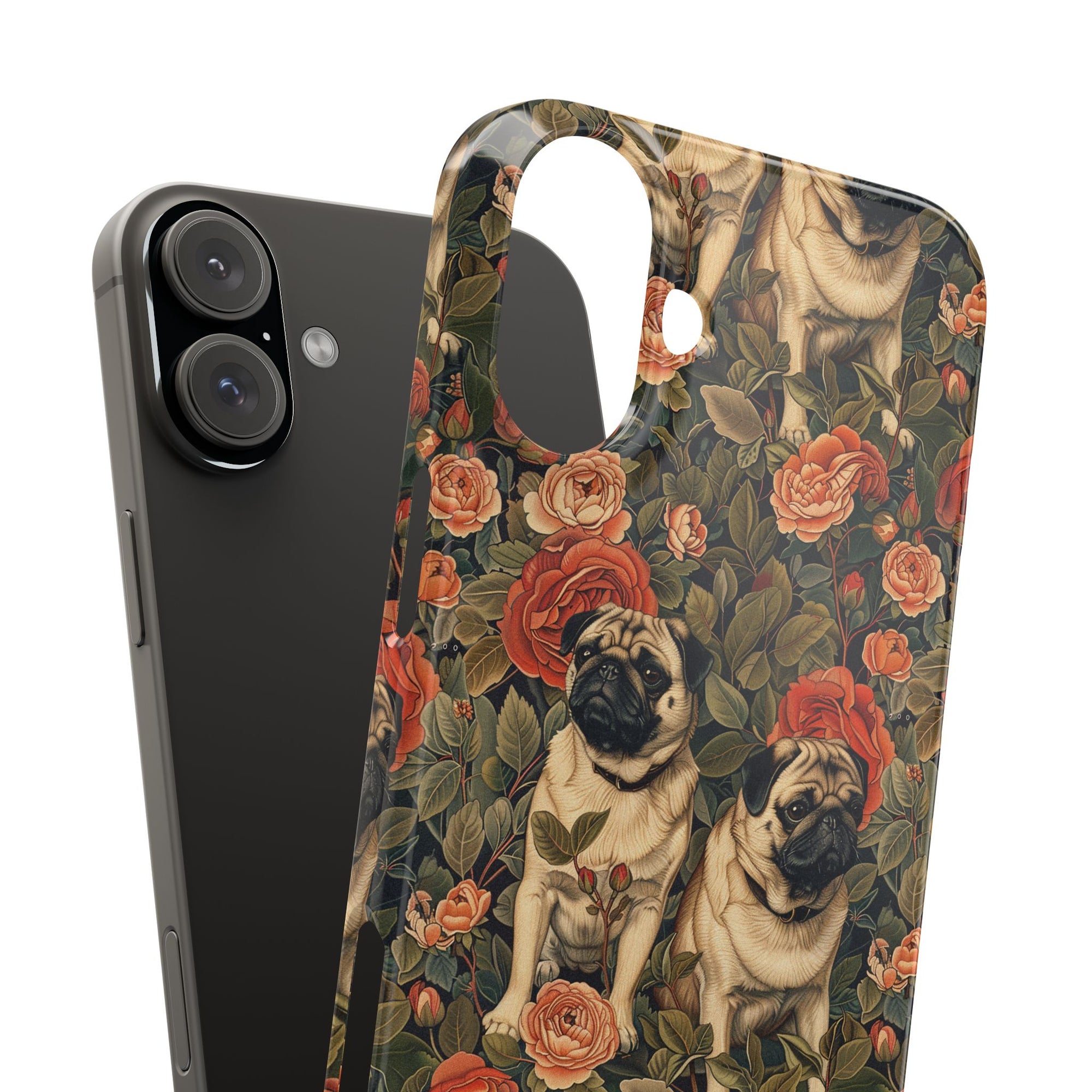 Blooming Pug Paradise Slim Phone Cases