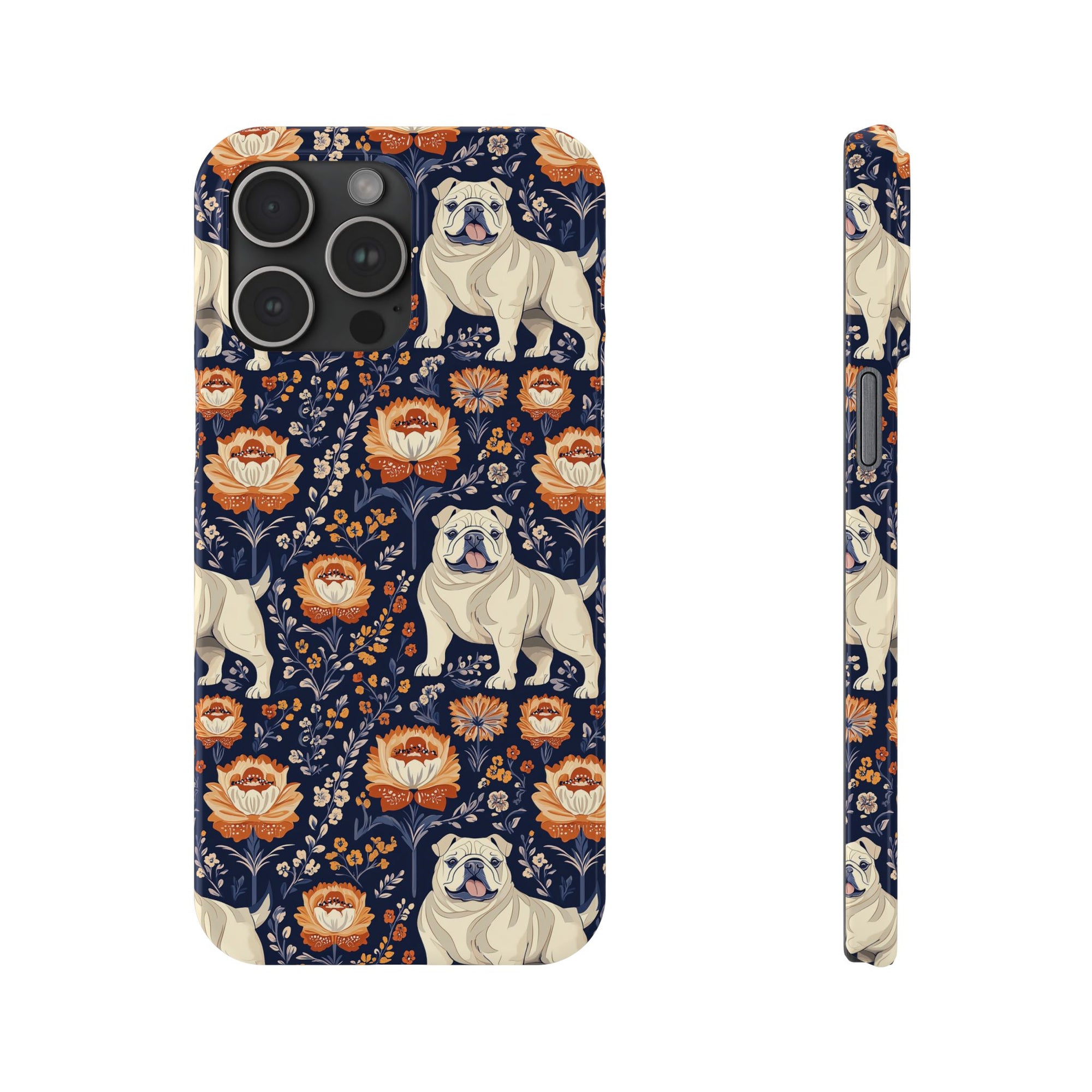 Bulldog Blossom Bonanza Slim Phone Cases