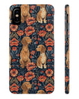 Floral Pawsome Dachsund Delight Slim Phone Cases