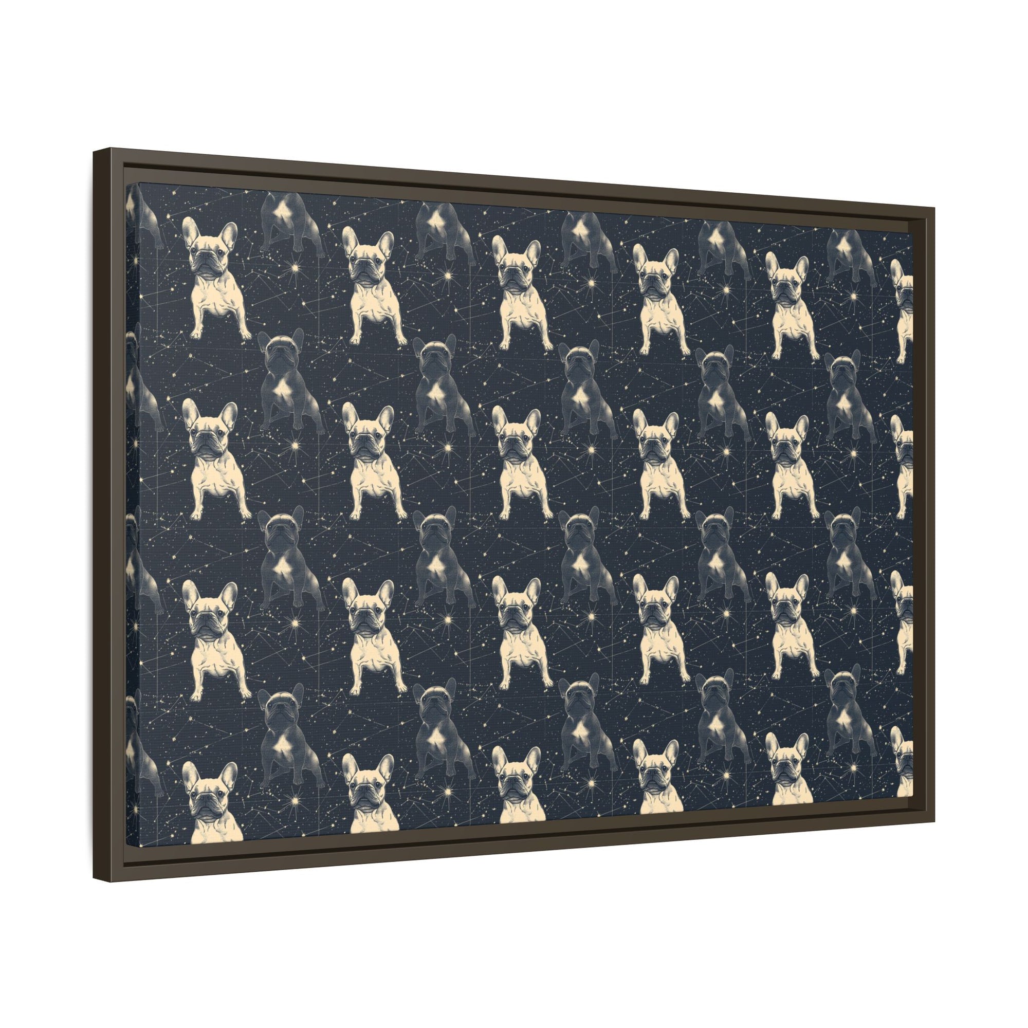 Frenchie Celestial Soar Matte Canvas, Framed