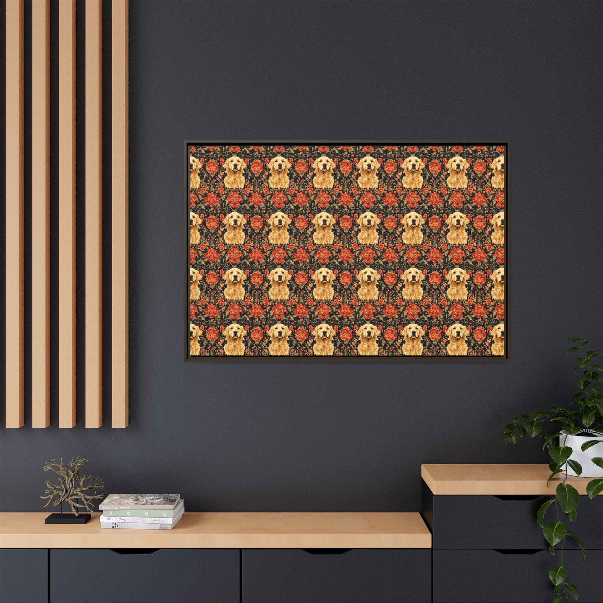 Golden Pawsatronic Tapestry Matte Canvas, Framed