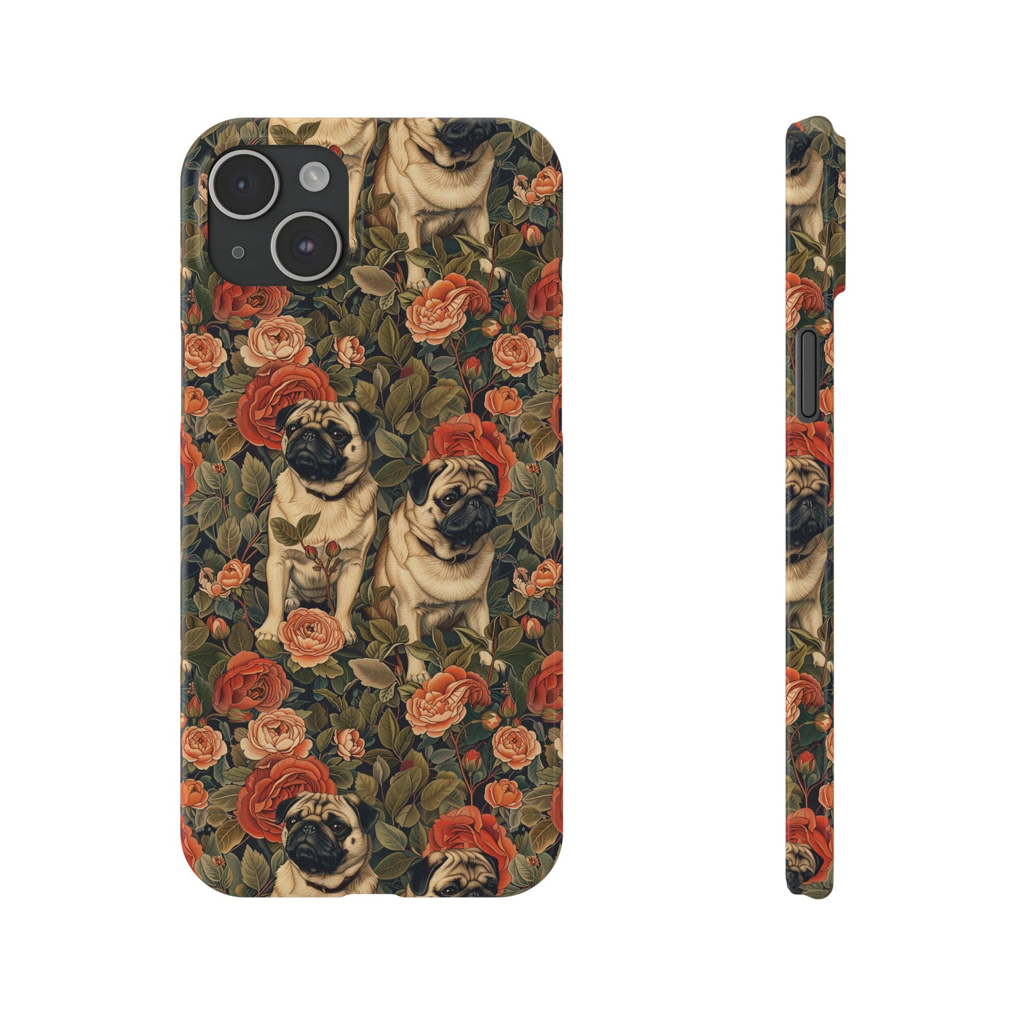 Blooming Pug Paradise Slim Phone Cases