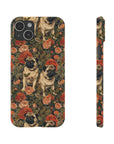 Blooming Pug Paradise Slim Phone Cases