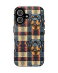 Pawsome Rottweiler Royalty Plaid Magnetic Tough Cases