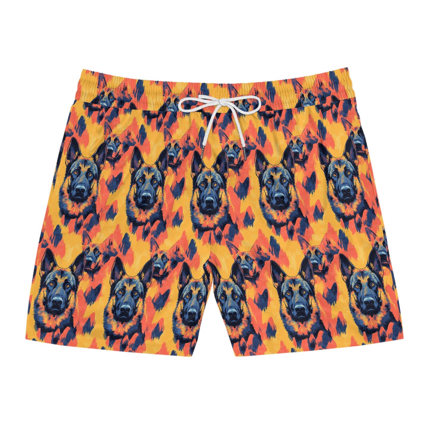 Impressionistic German Shepherds Men's Mid-Length Swim Shorts