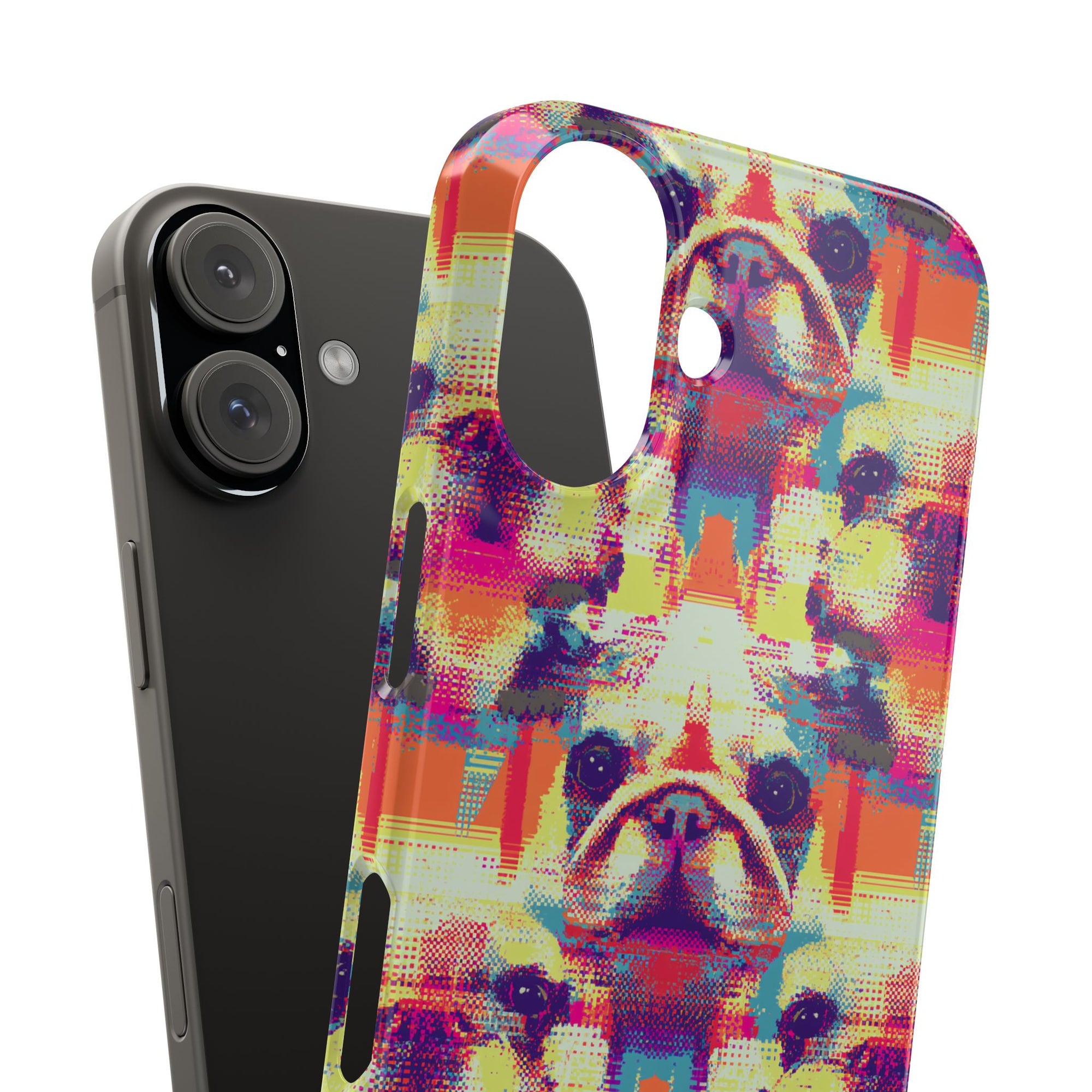 Glitchy Bulldog Blitz Slim Phone Cases