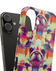 Glitchy Bulldog Blitz Slim Phone Cases