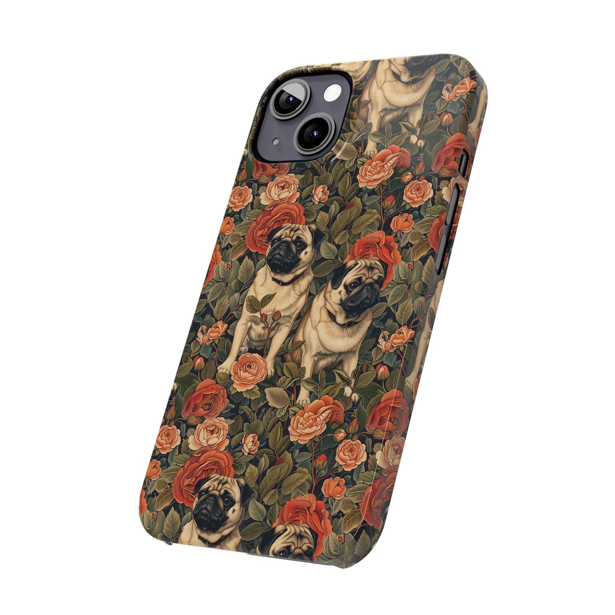 Blooming Pug Paradise Slim Phone Cases