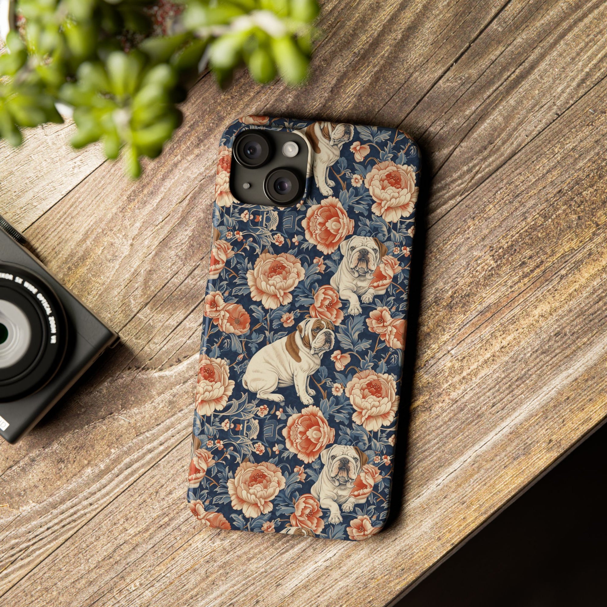 Blooming Bulldog Beauty Slim Phone Cases