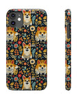 Corgi Rainbow Vine Dream Slim Phone Cases